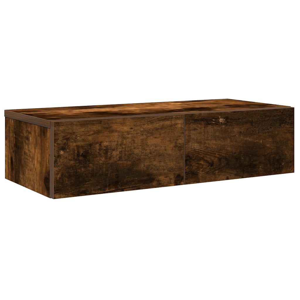 Scaffale a Parete con Cassetti Fumo 60x26,5x15 cm in Truciolato | homemem39