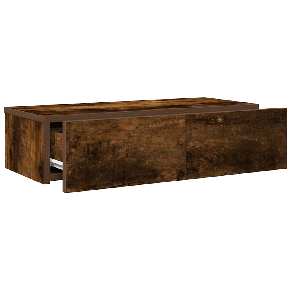 Scaffale a Parete con Cassetti Fumo 60x26,5x15 cm in Truciolato | homemem39