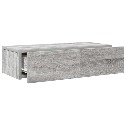 Scaffale a Parete con Cassetti Grigio 60x26,5x15 cm Truciolato | homemem39