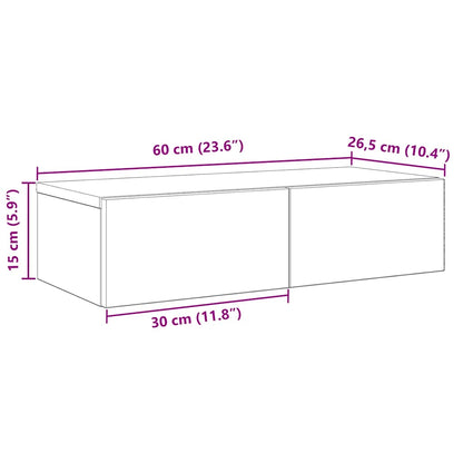 Scaffale a Parete con Cassetti Antico 60x26,5x15 cm Truciolato | homemem39