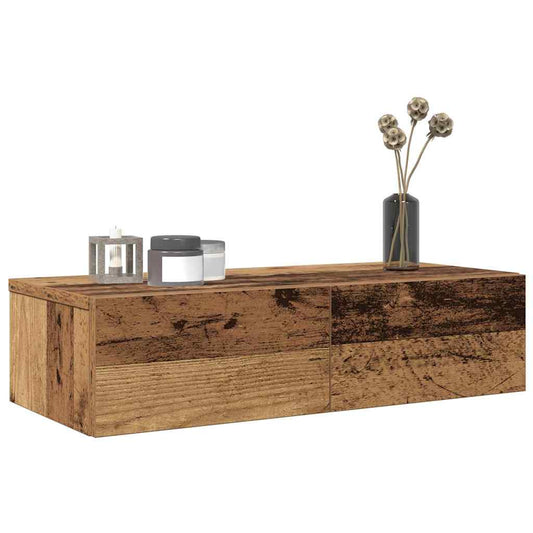Scaffale a Parete con Cassetti Antico 60x26,5x15 cm Truciolato | homemem39