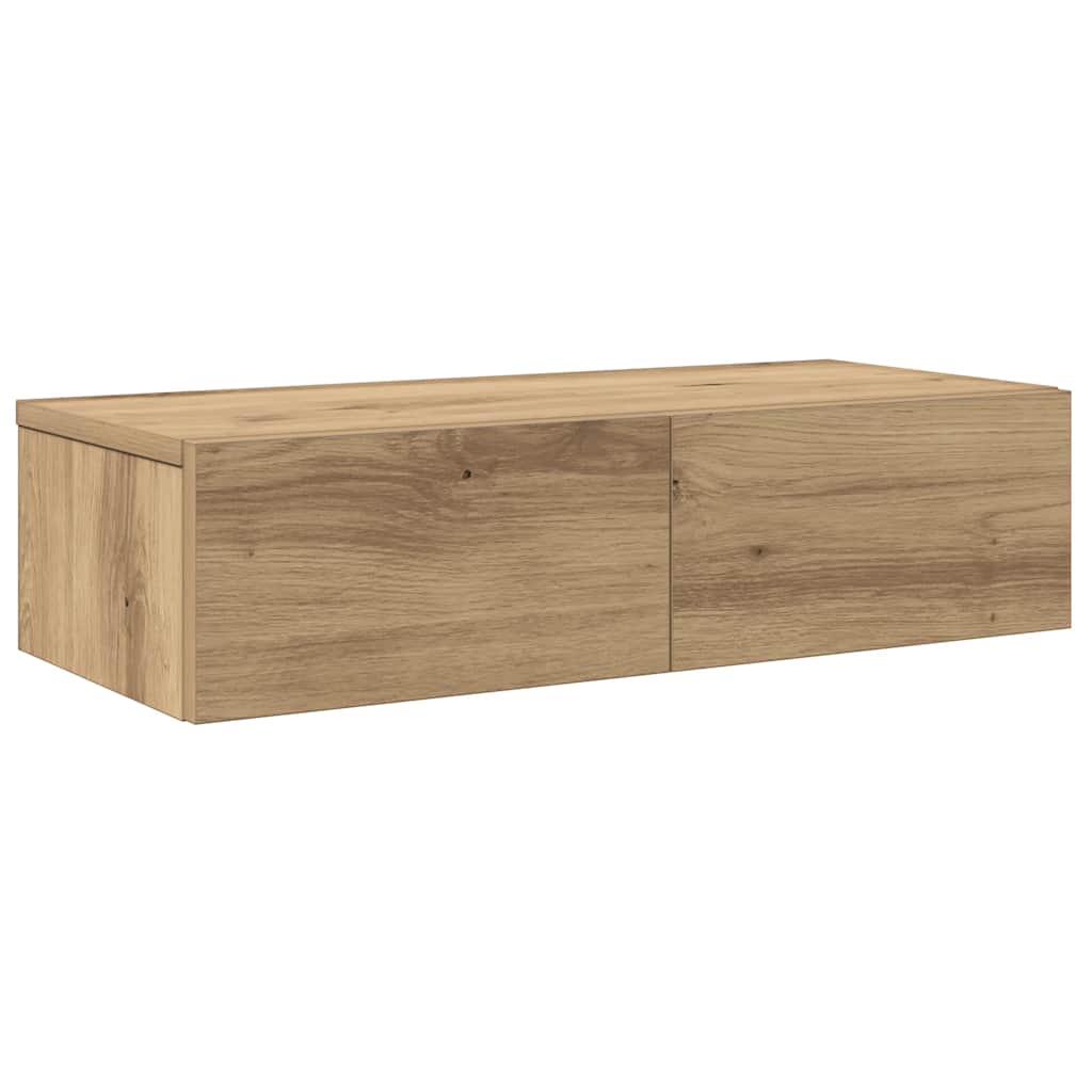 Scaffale a Parete con Cassetti Rovere 60x26,5x15 cm Truciolato | homemem39
