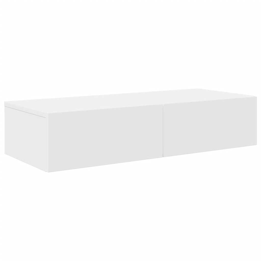 Scaffale a Parete con Cassetti Bianco 80x33x17 cm in Truciolato | homemem39