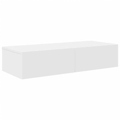 Scaffale a Parete con Cassetti Bianco 80x33x17 cm in Truciolato | homemem39