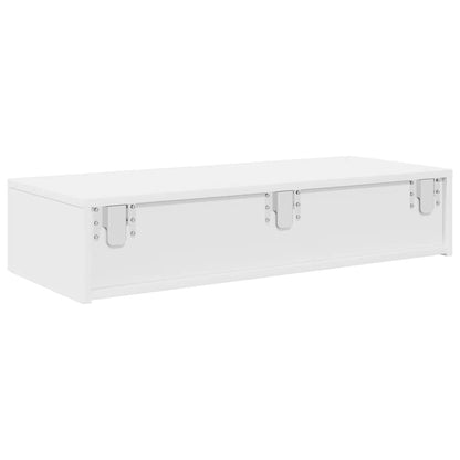 Scaffale a Parete con Cassetti Bianco 80x33x17 cm in Truciolato | homemem39