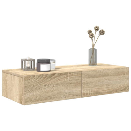 Scaffale a Parete con Cassetti Sonoma 80x33x17 cm in Truciolato | homemem39