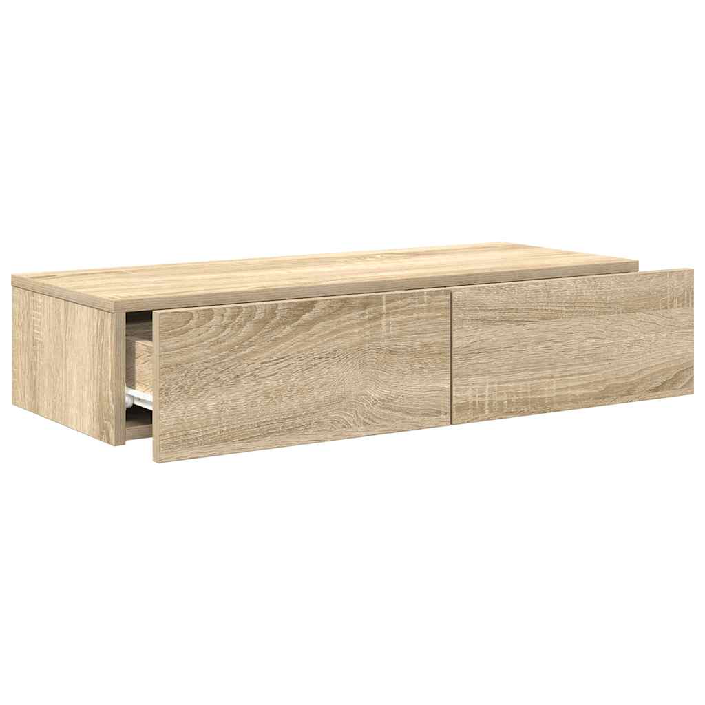 Scaffale a Parete con Cassetti Sonoma 80x33x17 cm in Truciolato | homemem39