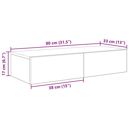 Scaffale a Parete con Cassetti Sonoma 80x33x17 cm in Truciolato | homemem39