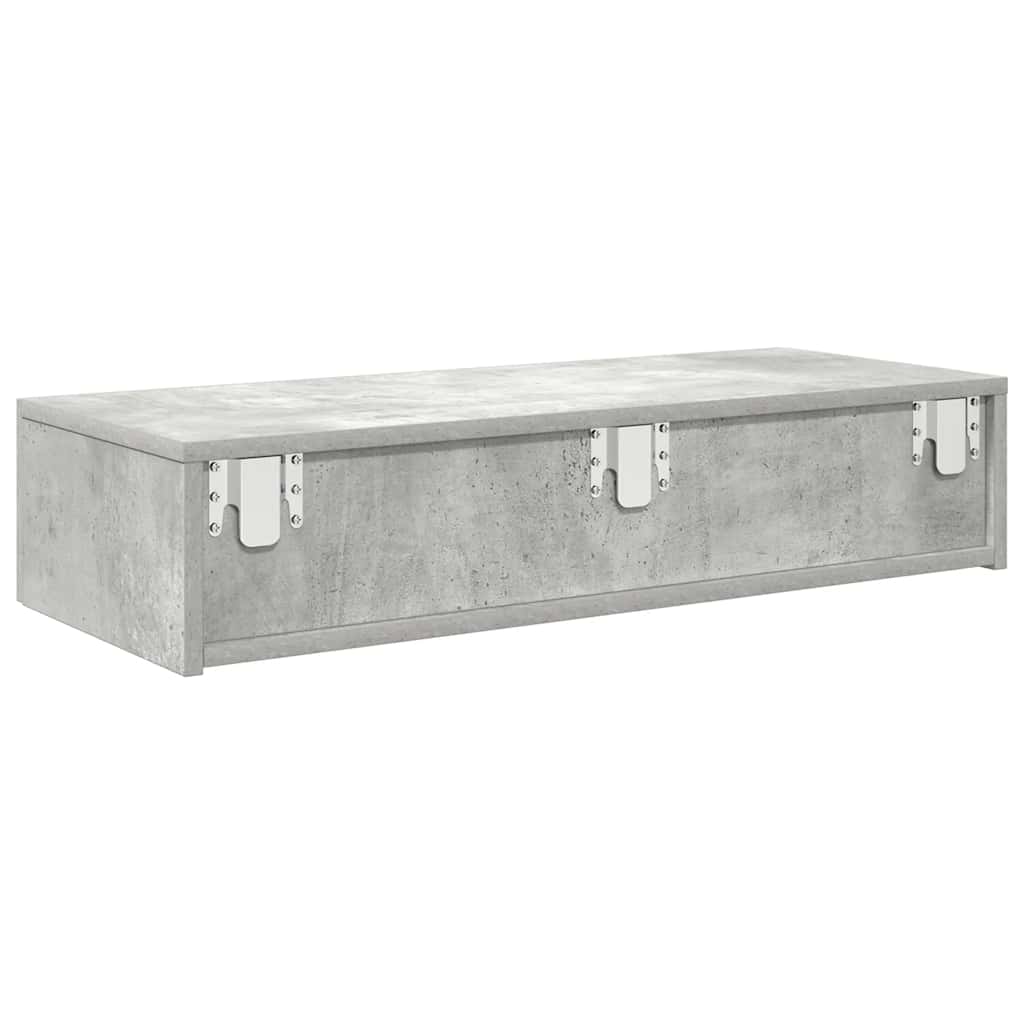 Scaffale a Parete con Cassetti Grigio 80x33x17 cm in Truciolato | homemem39