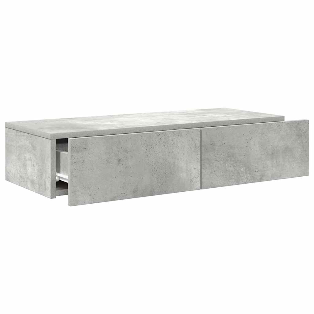 Scaffale a Parete con Cassetti Grigio 80x33x17 cm in Truciolato | homemem39