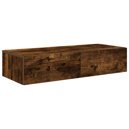 Scaffale a Parete con Cassetti Fumo 80x33x17 cm in Truciolato | homemem39