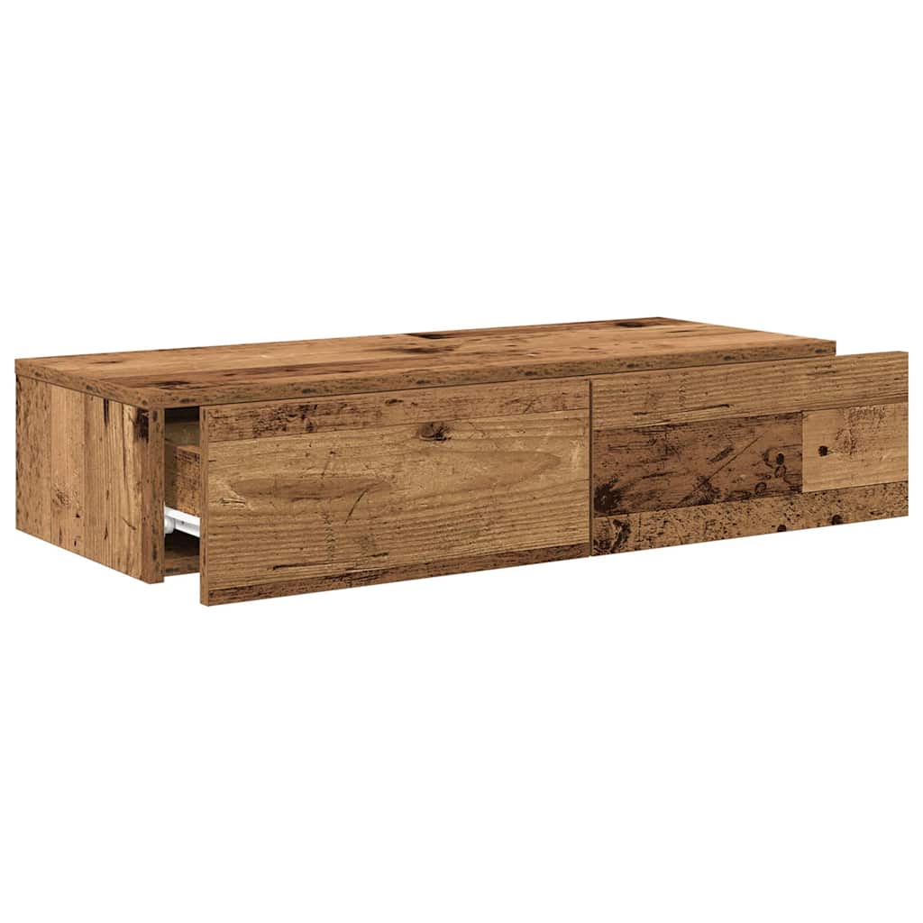Scaffale a Parete con Cassetti Antico 80x33x17 cm in Truciolato | homemem39