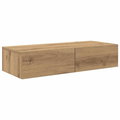 Scaffale a Parete con Cassetti Rovere 80x33x17 cm in Truciolato | homemem39