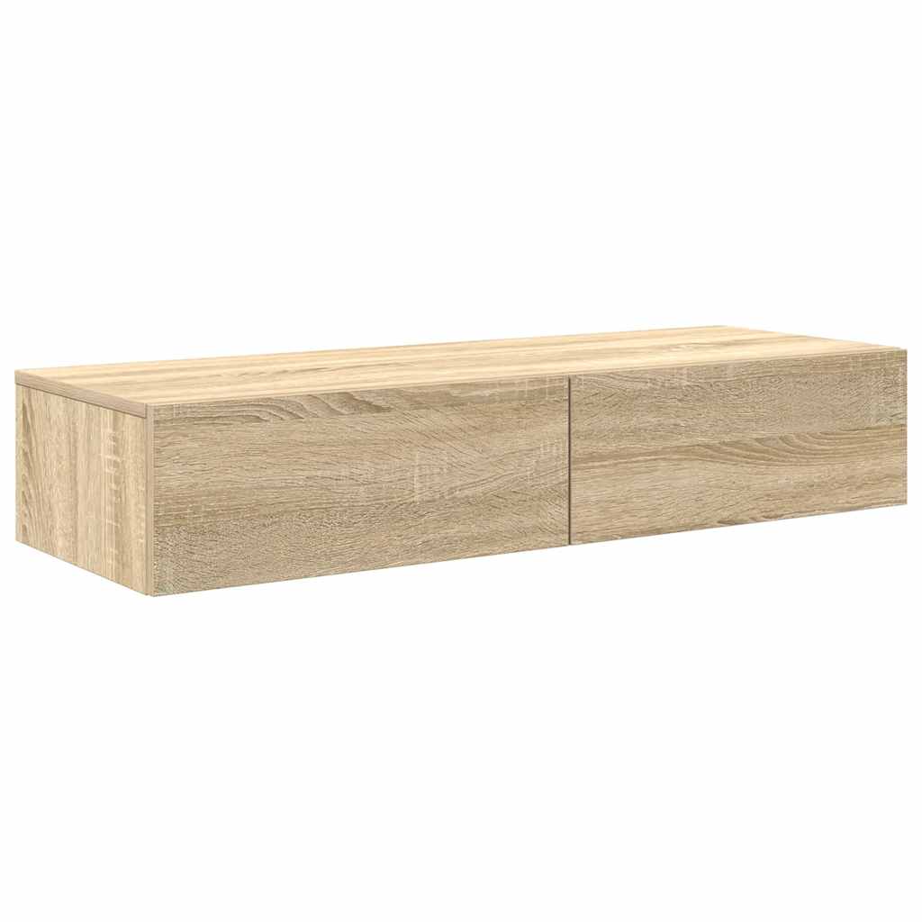 Scaffale a Parete con Cassetti Sonoma 100x36x19cm in Truciolato | homemem39