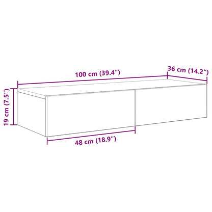 Scaffale a Parete con Cassetti Sonoma 100x36x19cm in Truciolato | homemem39