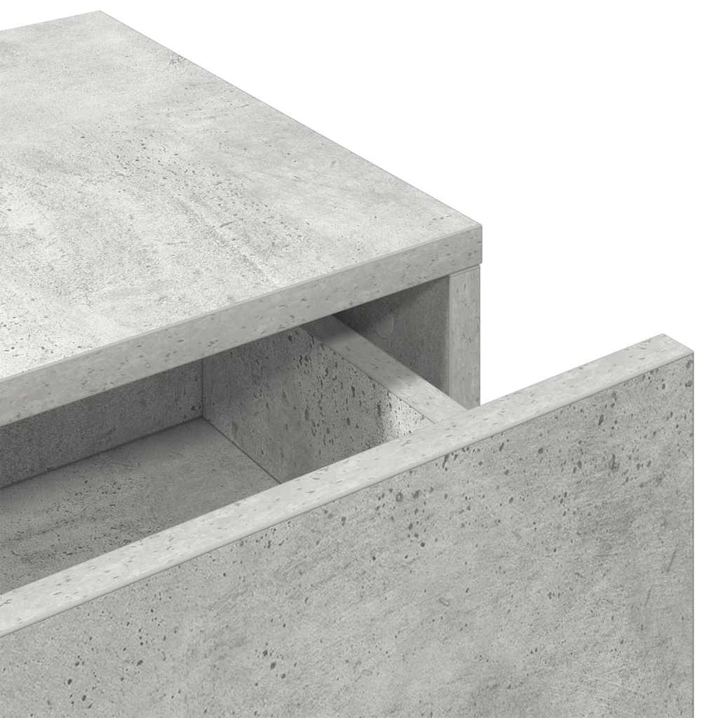 Scaffale a Parete con Cassetti Grigio 100x36x19cm in Truciolato