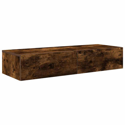 Scaffale a Parete con Cassetti Fumo 100x36x19 cm in Truciolato | homemem39