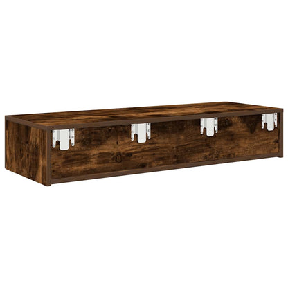 Scaffale a Parete con Cassetti Fumo 100x36x19 cm in Truciolato | homemem39
