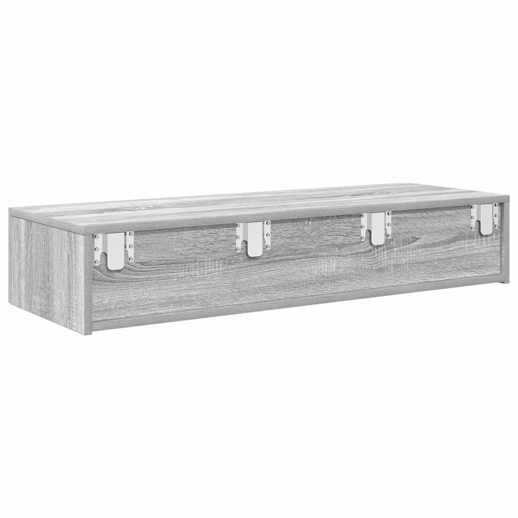 Scaffale a Parete con Cassetti Grigio 100x36x19cm in Truciolato | homemem39