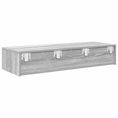 Scaffale a Parete con Cassetti Grigio 100x36x19cm in Truciolato | homemem39