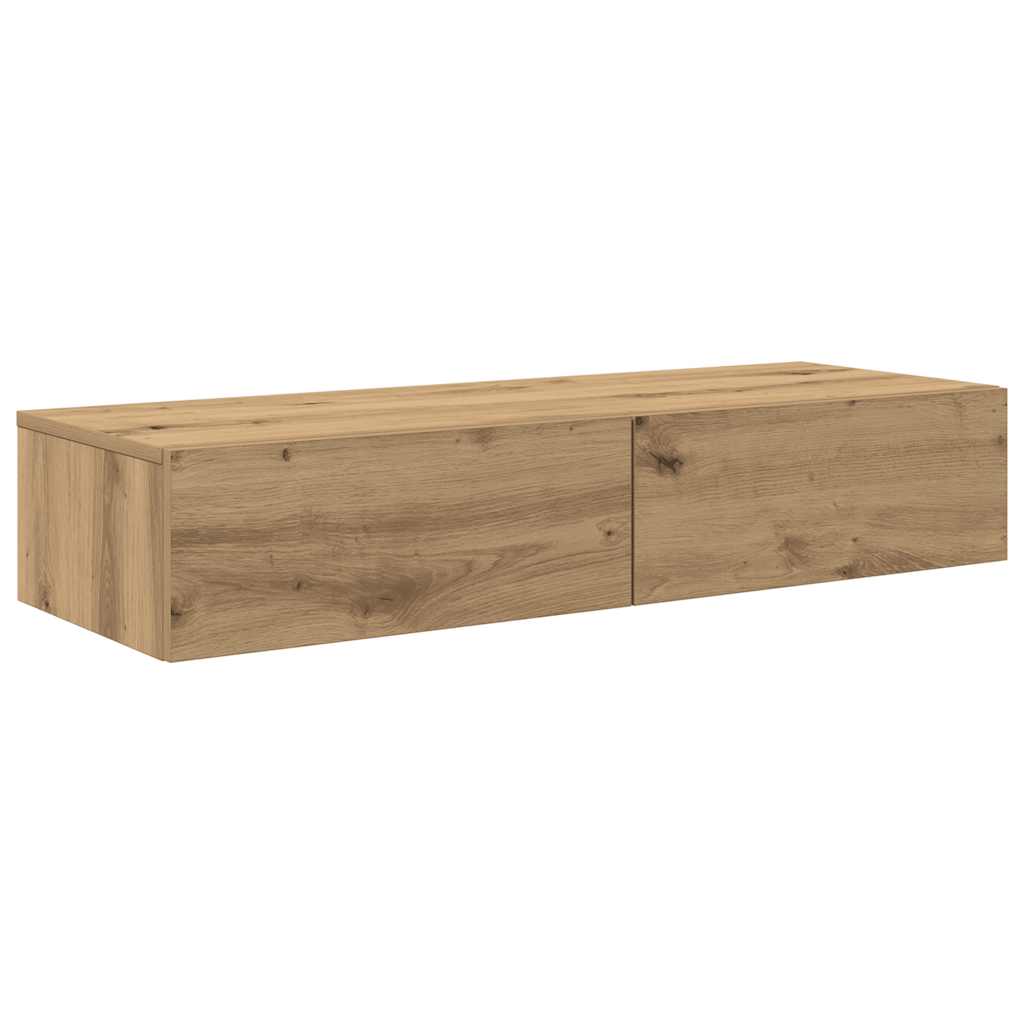 Scaffale a Parete con Cassetti Rovere 100x36x19cm in Truciolato | homemem39