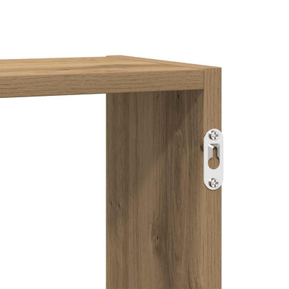 Scaffale Cubo Parete 5 Scomparti Truciolato Rovere Artigianale
