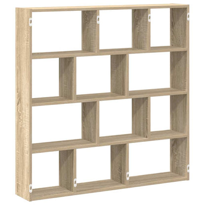 Mensola a Cubo da Muro 12 Scomparti in Truciolato Rovere Sonoma | homemem39