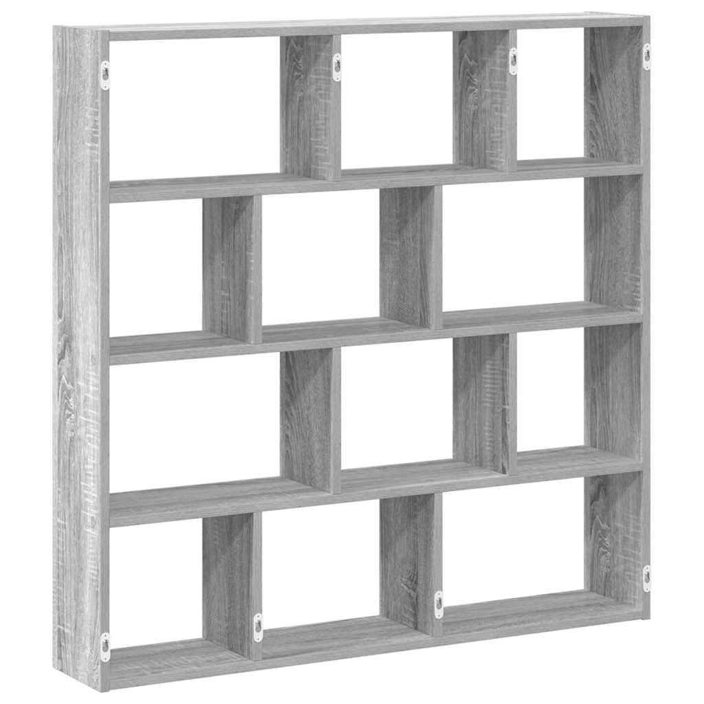Mensola a Cubo da Muro 12 Scomparti in Truciolato Sonoma Grigio | homemem39