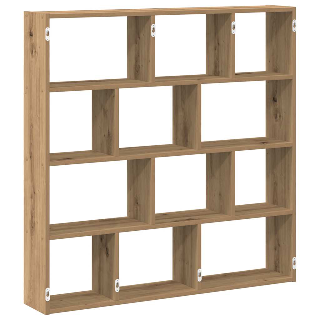 Mensola a Muro Cubo 12 Scomparti Truciolato Rovere Artigianale | homemem39