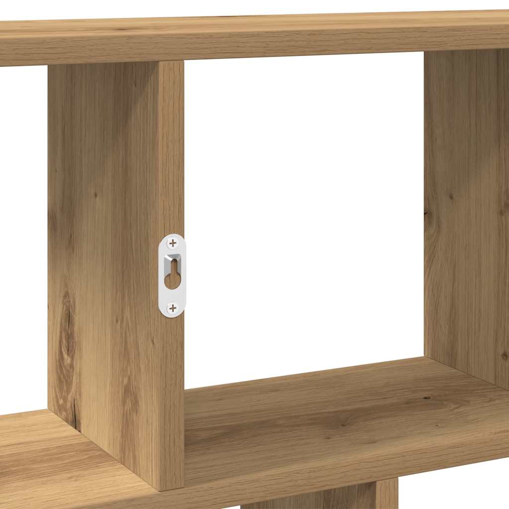 Mensola a Muro Cubo 12 Scomparti Truciolato Rovere Artigianale | homemem39