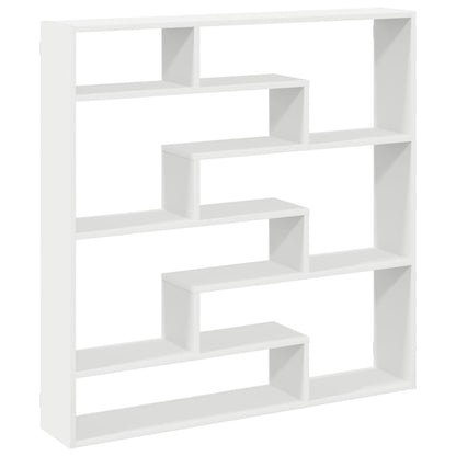 Mensola a Cubo da Parete 7 Scomparti in Truciolato Bianco | homemem39