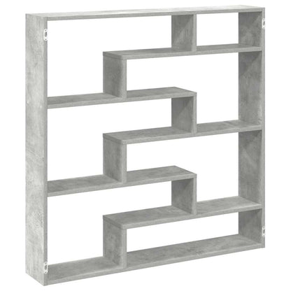 Mensola a Cubo da Parete 7 Scomparti Truciolato Grigio Cemento | homemem39
