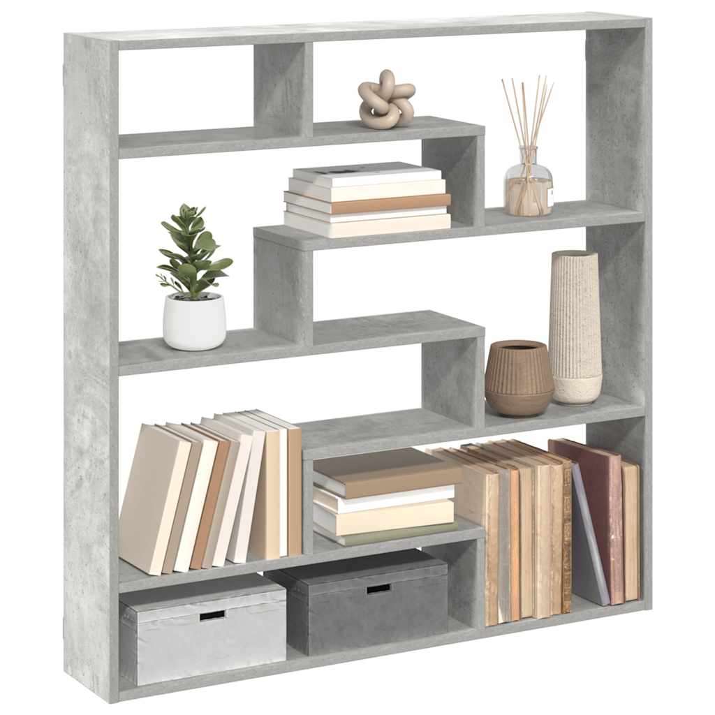 Mensola a Cubo da Parete 7 Scomparti Truciolato Grigio Cemento | homemem39
