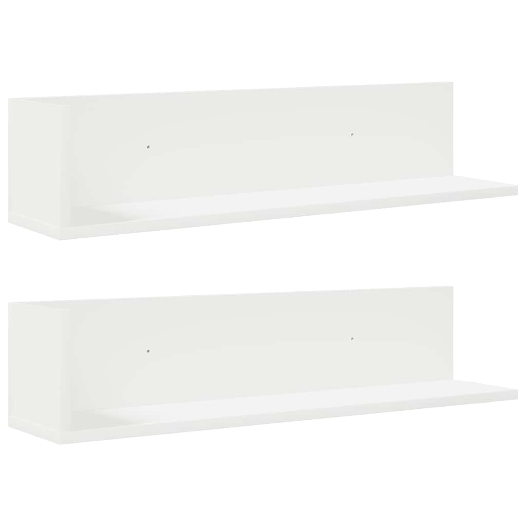 Mensole a Muro 2 pz Bianche 75x16,5x16,5 cm in Truciolato | homemem39