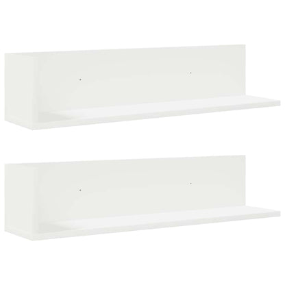 Mensole a Muro 2 pz Bianche 75x16,5x16,5 cm in Truciolato | homemem39