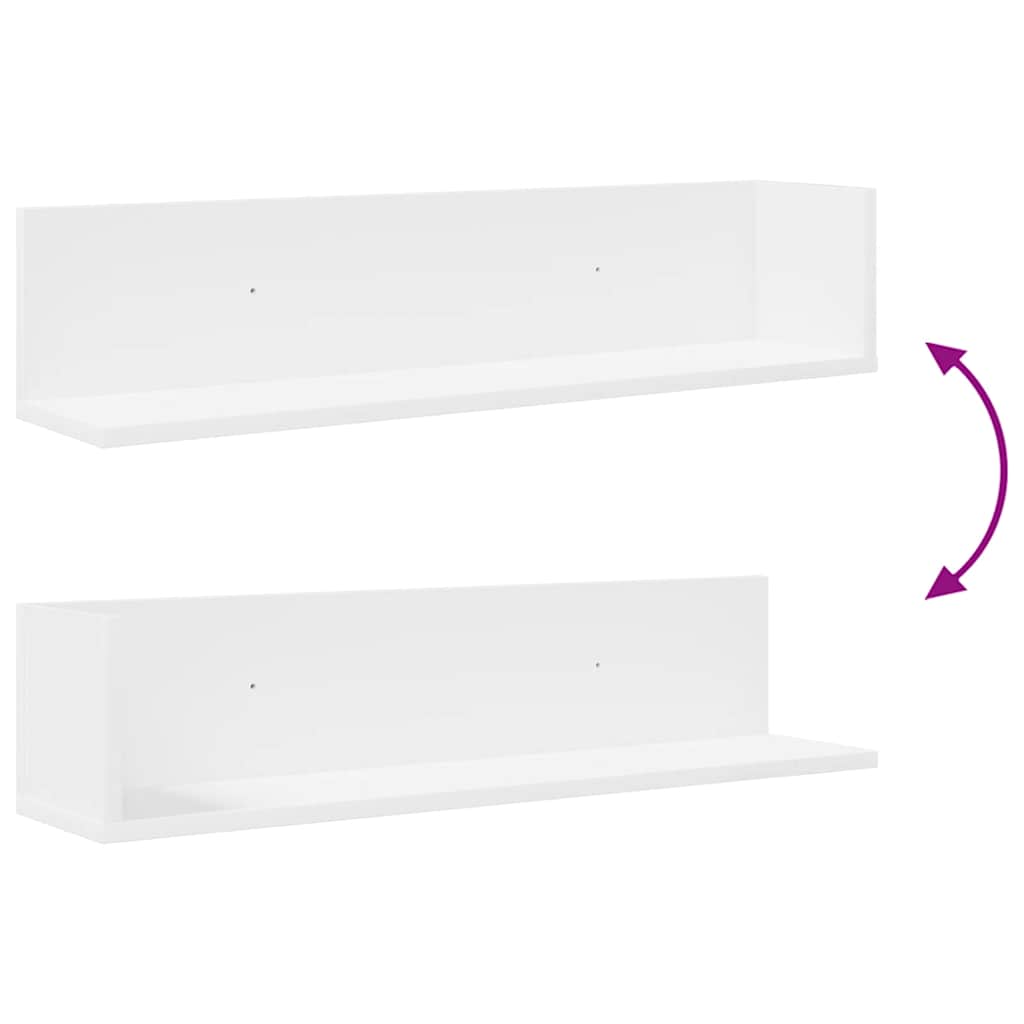 Mensole a Muro 2 pz Bianche 75x16,5x16,5 cm in Truciolato | homemem39
