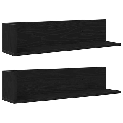 Mensole da Parete 2pz Nere 75x16,5x16,5 cm in Truciolato | homemem39