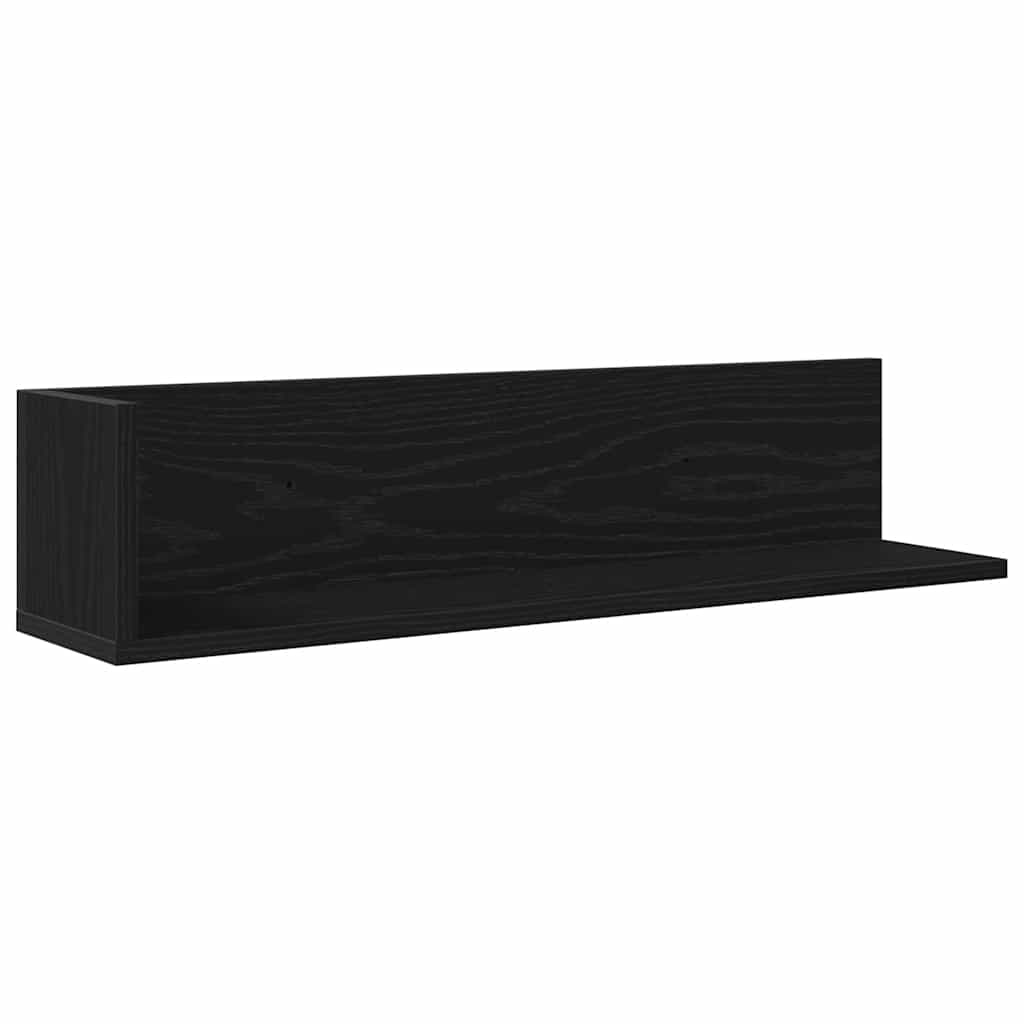 Mensole da Parete 2pz Nere 75x16,5x16,5 cm in Truciolato | homemem39