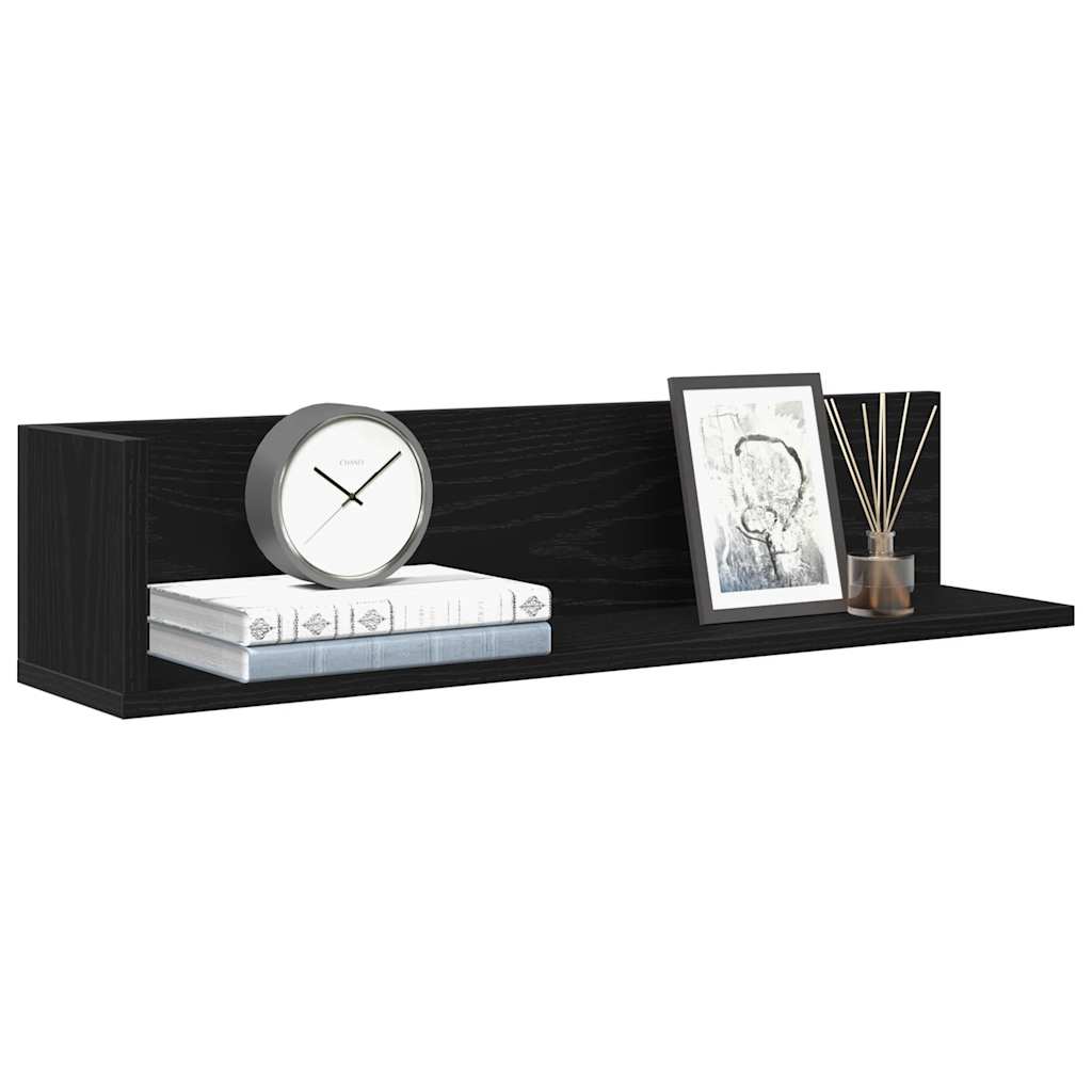 Mensole da Parete 2pz Nere 75x16,5x16,5 cm in Truciolato | homemem39