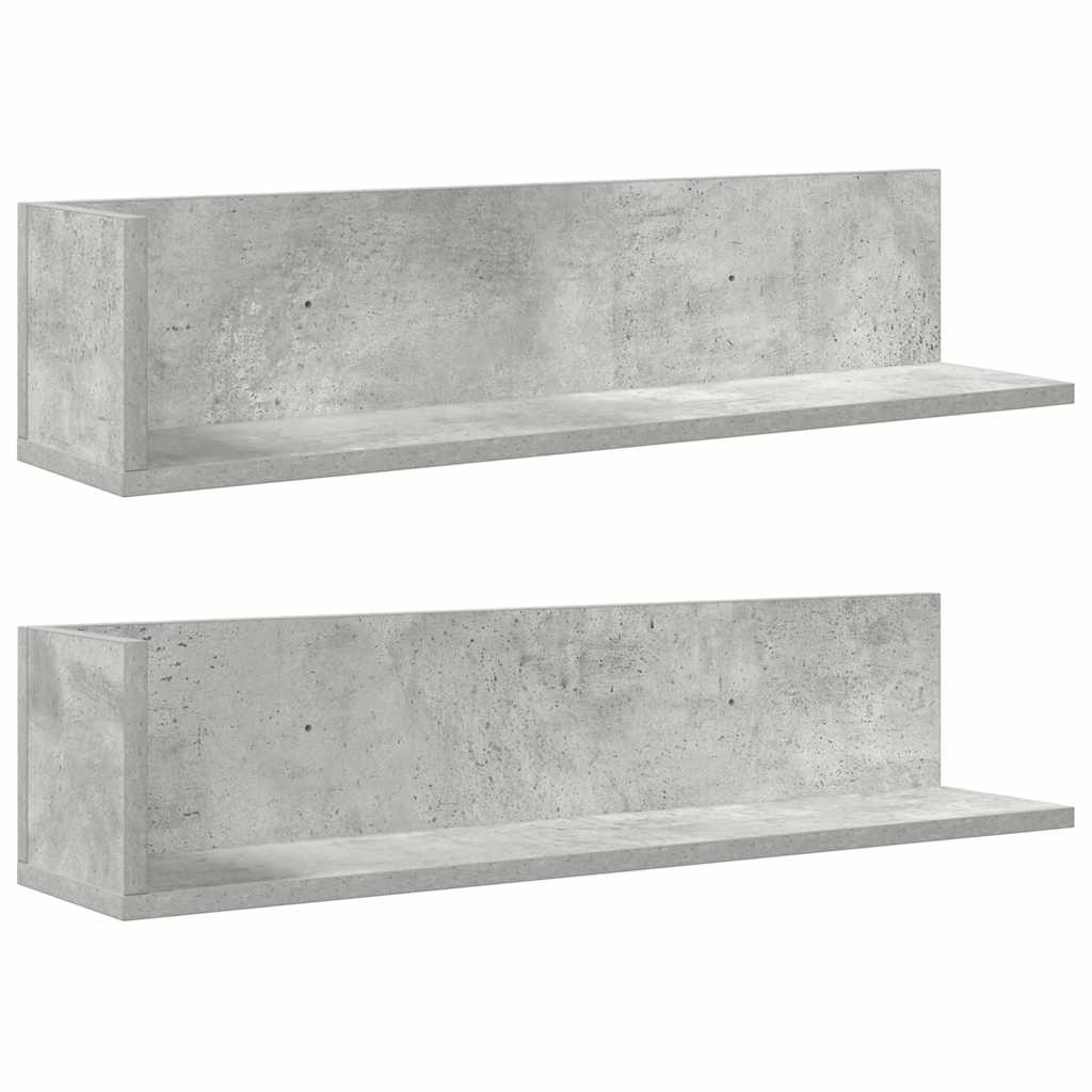 Mensole a Muro 2pz Grigio Cemento 75x16,5x16,5 cm in Truciolato | homemem39