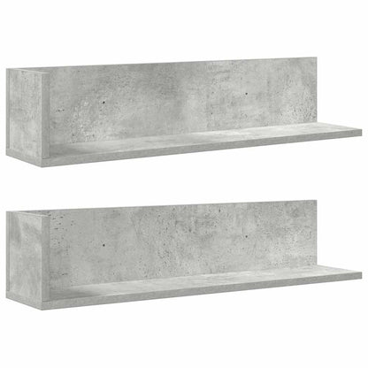 Mensole a Muro 2pz Grigio Cemento 75x16,5x16,5 cm in Truciolato | homemem39