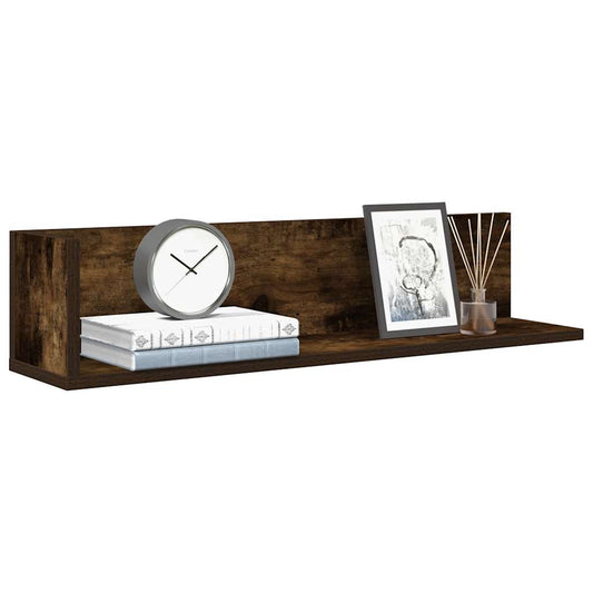 Mensole da Parete 2pz Rovere Fumo 75x16,5x16,5 cm in Truciolato | homemem39