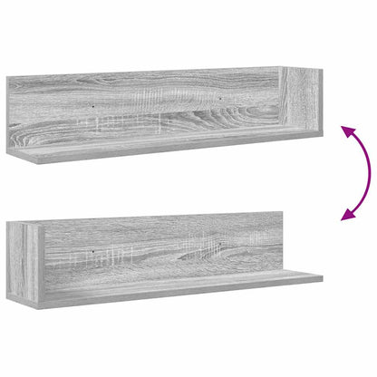 Mensole a Parete 2pz Grigio Sonoma 75x16,5x16,5cm in Truciolato | homemem39