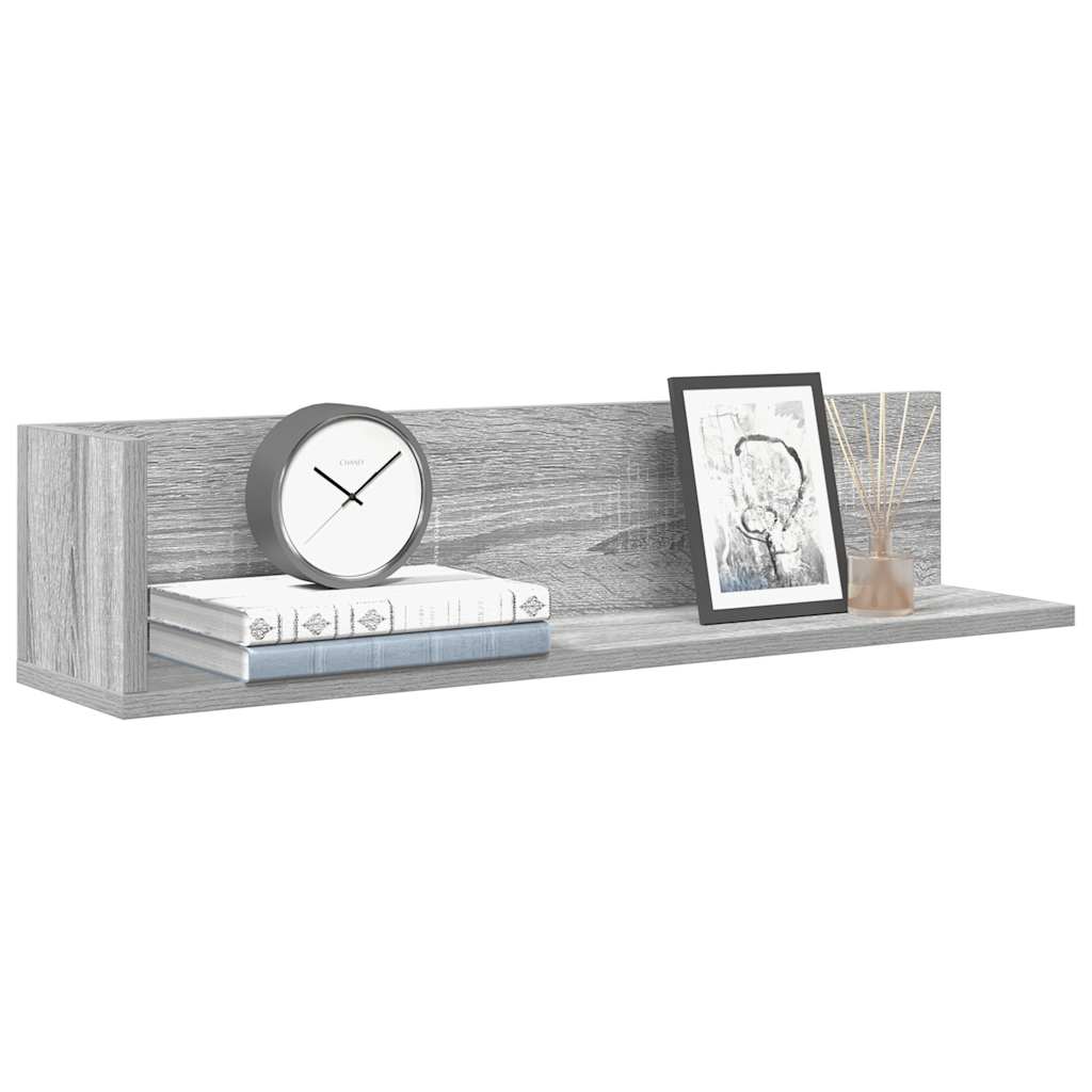 Mensole a Parete 2pz Grigio Sonoma 75x16,5x16,5cm in Truciolato | homemem39