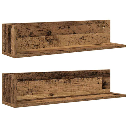 Mensole da Parete 2pz Legno Vecchio 75x16,5x16,5 cm Truciolato | homemem39