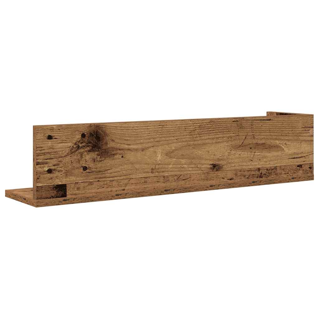Mensole da Parete 2pz Legno Vecchio 75x16,5x16,5 cm Truciolato | homemem39