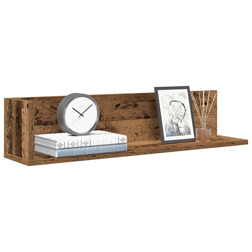 Mensole da Parete 2pz Legno Vecchio 75x16,5x16,5 cm Truciolato | homemem39