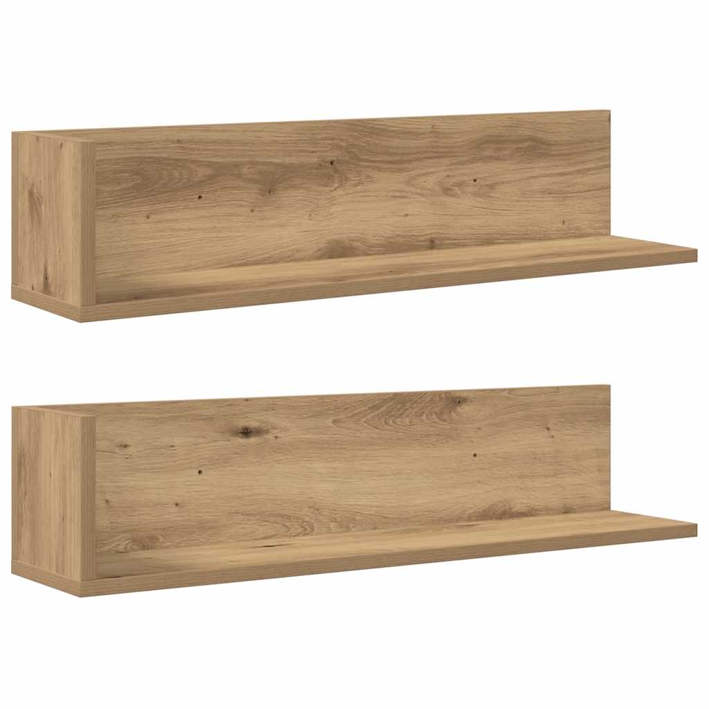 Mensole da Parete 2 pz Artigianale 75x16,5x16,5cm in Truciolato | homemem39