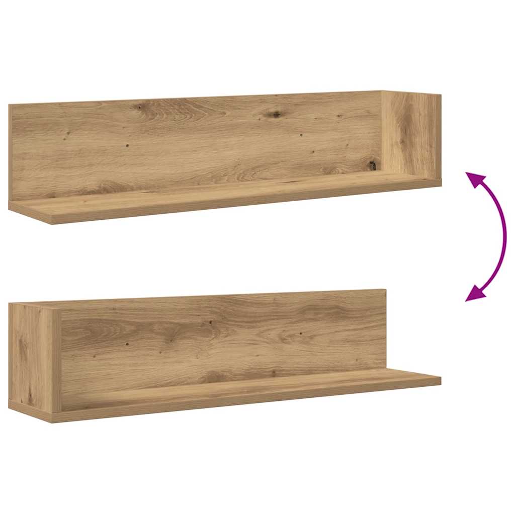 Mensole da Parete 2 pz Artigianale 75x16,5x16,5cm in Truciolato | homemem39