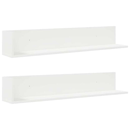 Mensole a Muro 2 pz Bianche 100x16,5x16,5 cm in Truciolato | homemem39
